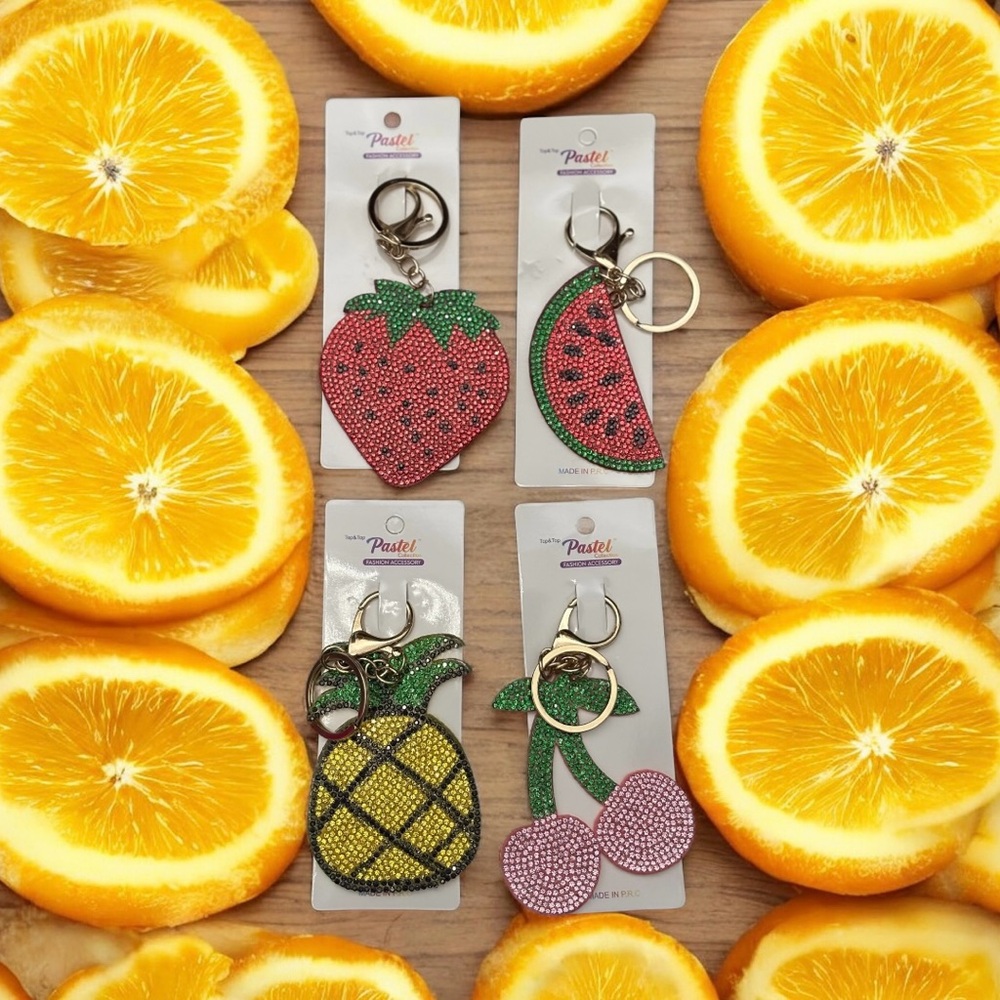 Lot Of 4 Fruit Keychains/bag charms new
